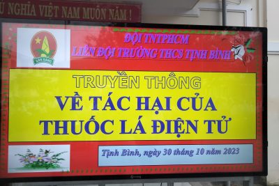 LIÊN ĐỘI TRƯỜNG THCS TỊNH BÌNH TRUYỀN THÔNG VỀ TÁC HẠI VÀ PHÒNG CHỐNG SỬ DỤNG THUỐC LÁ MỚI